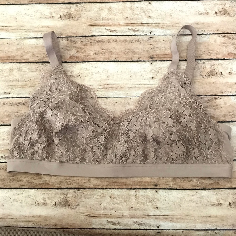 Warner’s Tan Lace Bra Bralette Size M
